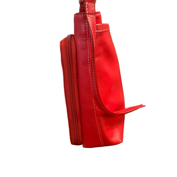 Levenger red leather crossbody - Picture 3 of 10